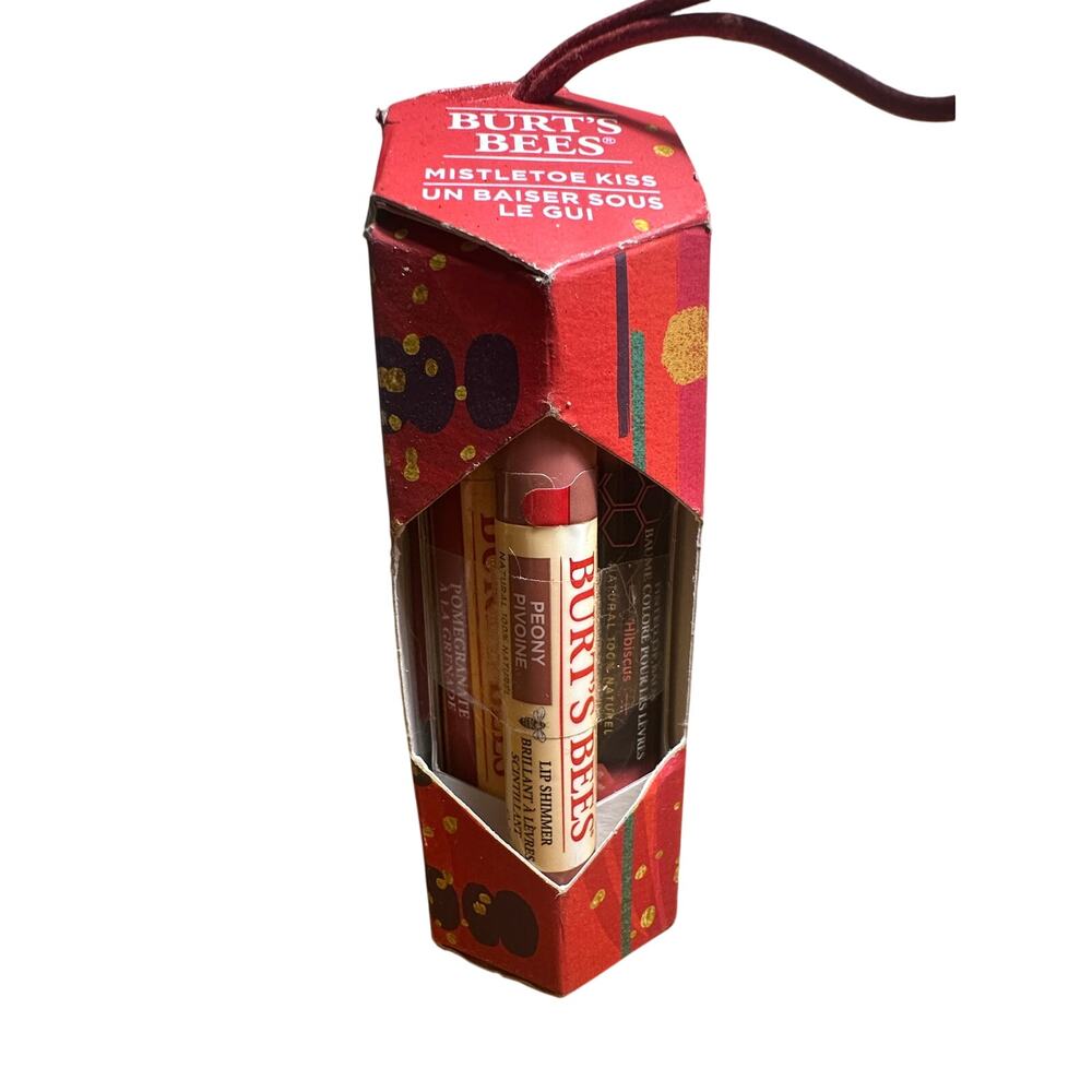 Burts Bees Lip Trio Peony Lip Shimmer Pomegranate Hibiscus Tinted Chapstik | E7